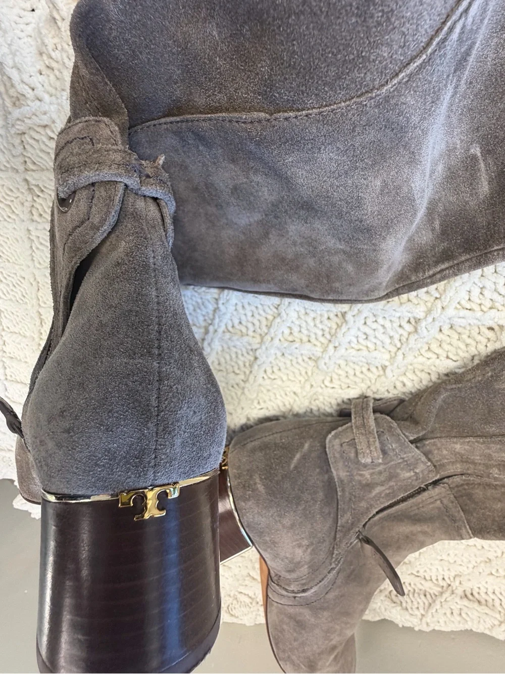 Tory Burch Gigi suede over-the-knee boots in taupe